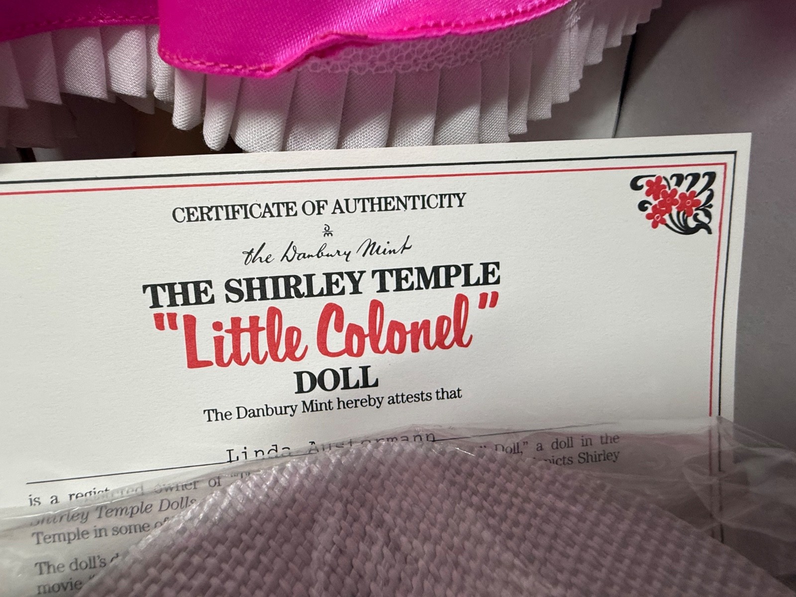 Shirley Temple “Little Colonel” The Danbury Mint 14” Doll NIB With