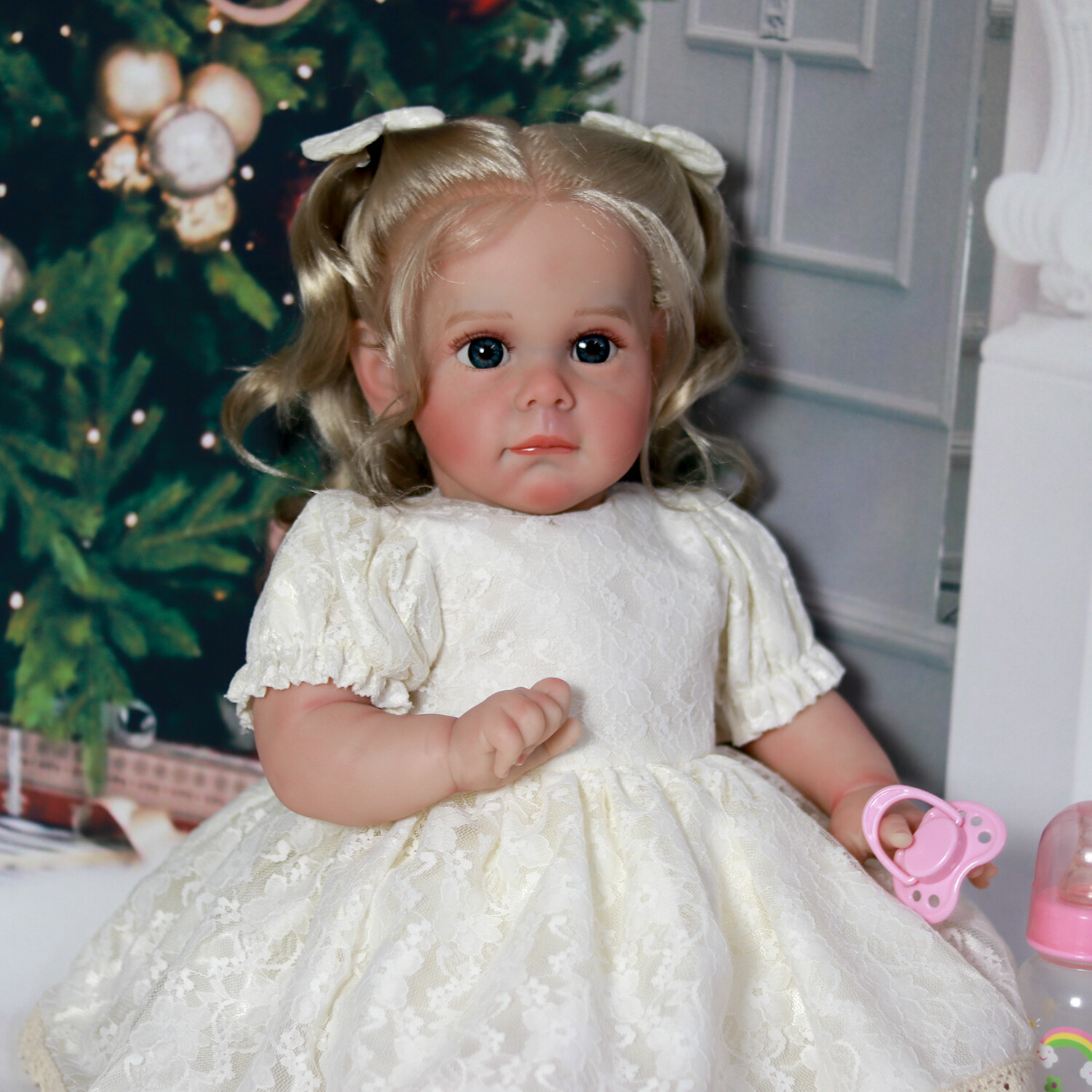 Handmade Soft Reborn Dolls Realistic Silicone Vinyl Newborn Baby Girl Doll Xmas