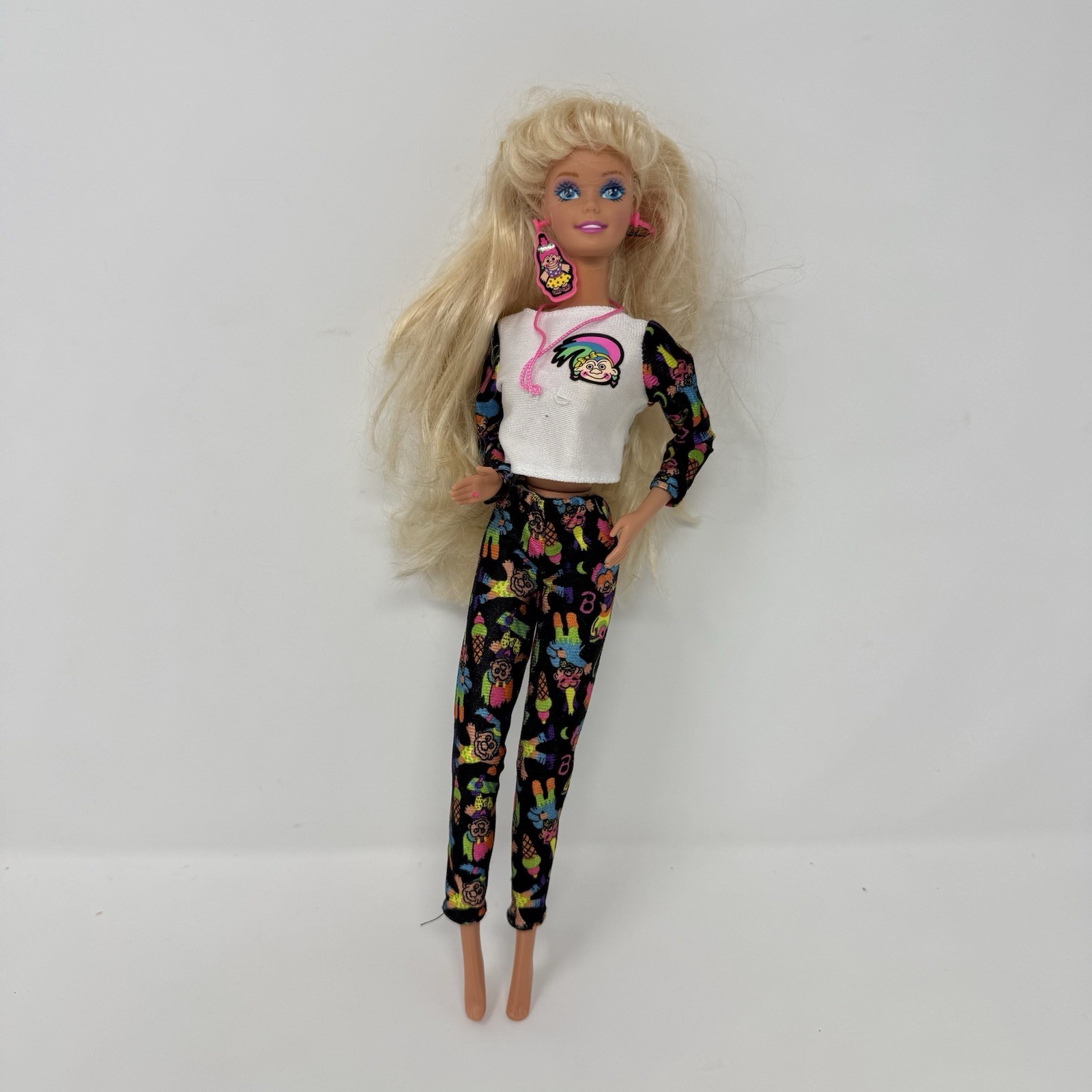 Vintage 1992 Troll Barbie Fashion Doll Mattel Original Outfit Earrings