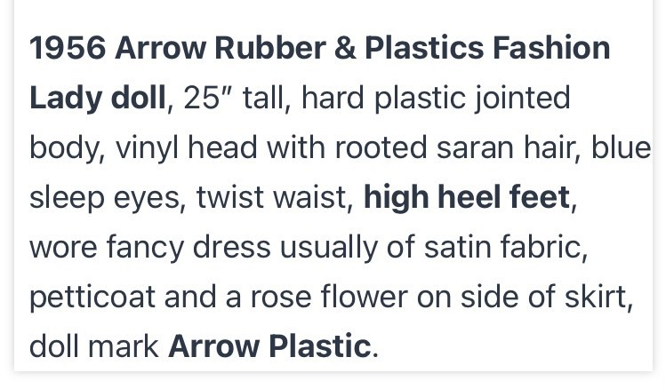 Doll 25″ Arrow Rubber & Plastics Lot #5 Beautifully Restored Edward Mobley