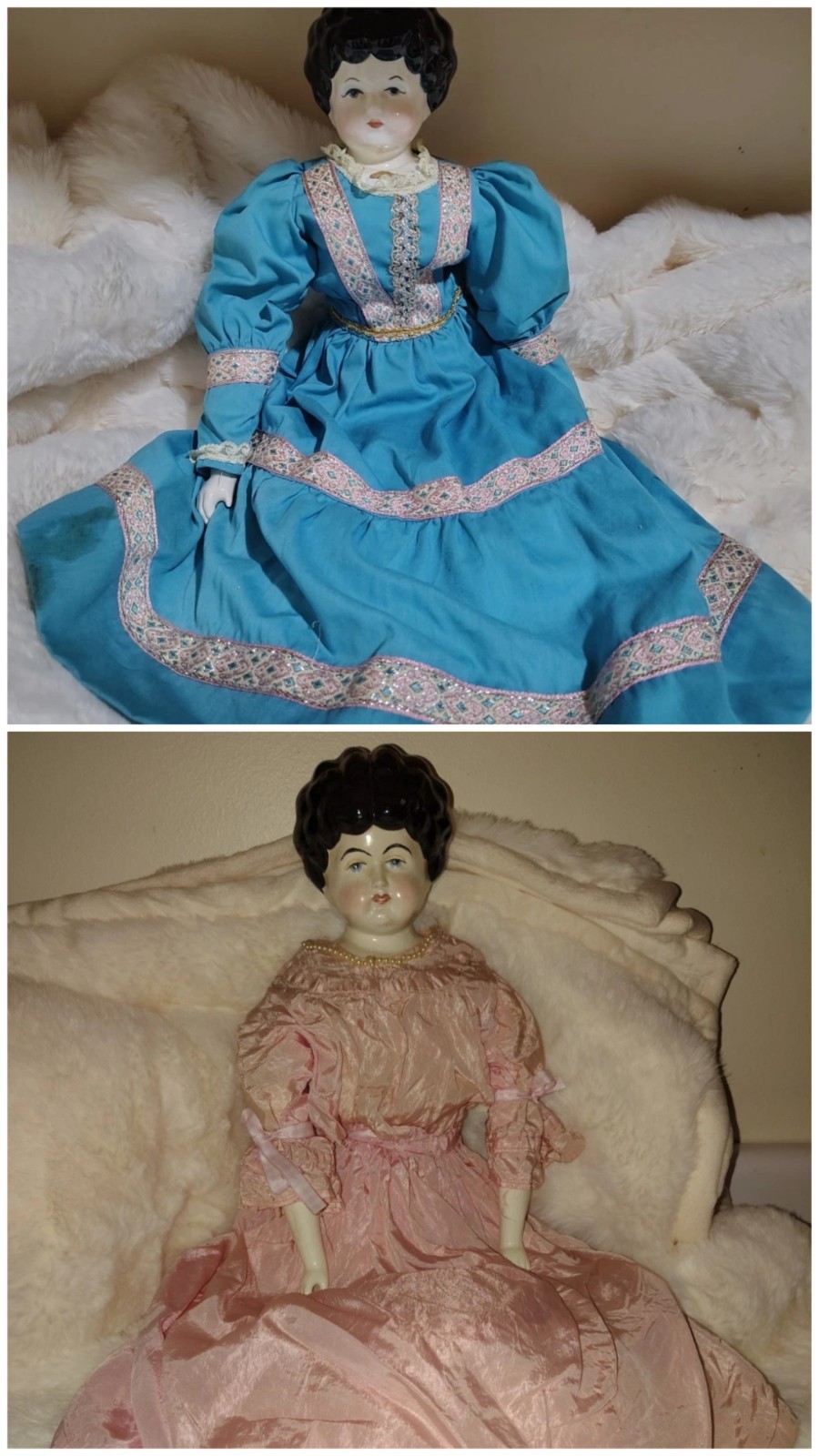 23 in and 24 in Vintage China Head Dolls