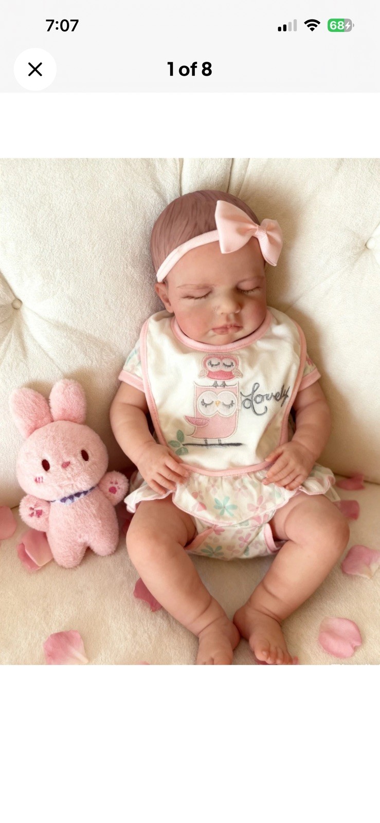 Loulou 18 Lifelike Silicone Reborn Baby Girl Doll Soft Touch Handmade Painted
