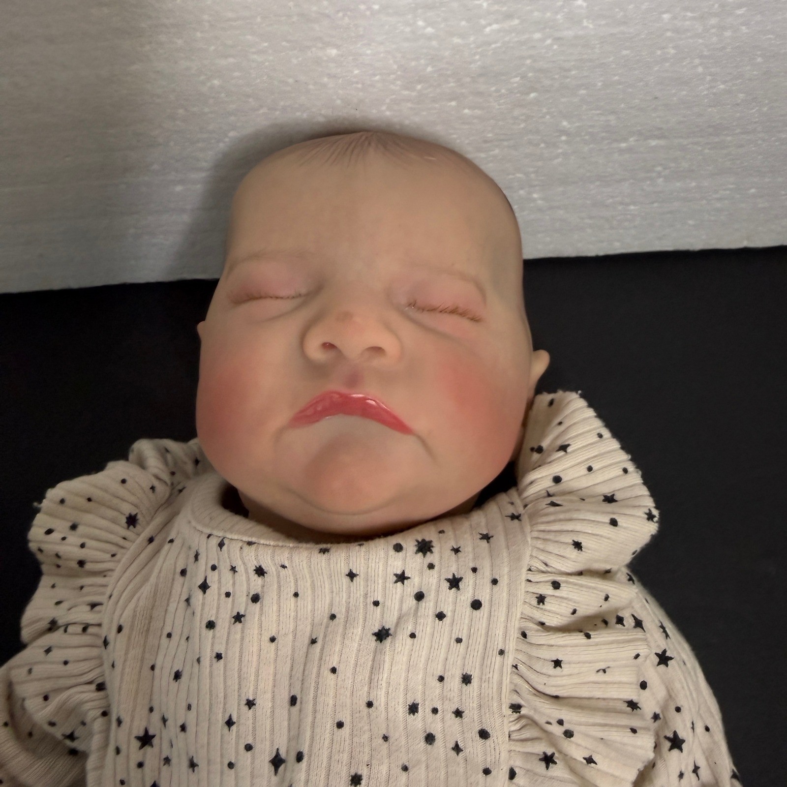 Realistic Sleeping Reborn Baby Doll Star Print Weighted Cloth Body 1 lb 13 18 in