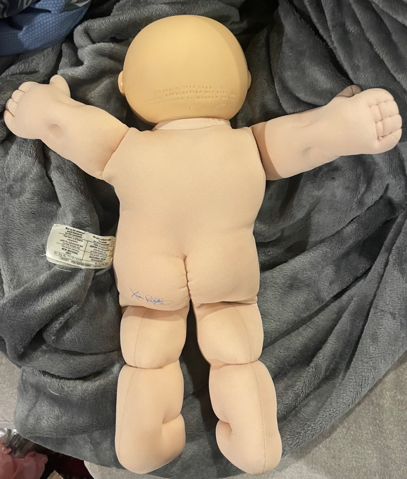 Cabbage Patch Kids Doll Bald Boy Blue Eyes KT HM1 1985 in HTF Jacket Jeans Top
