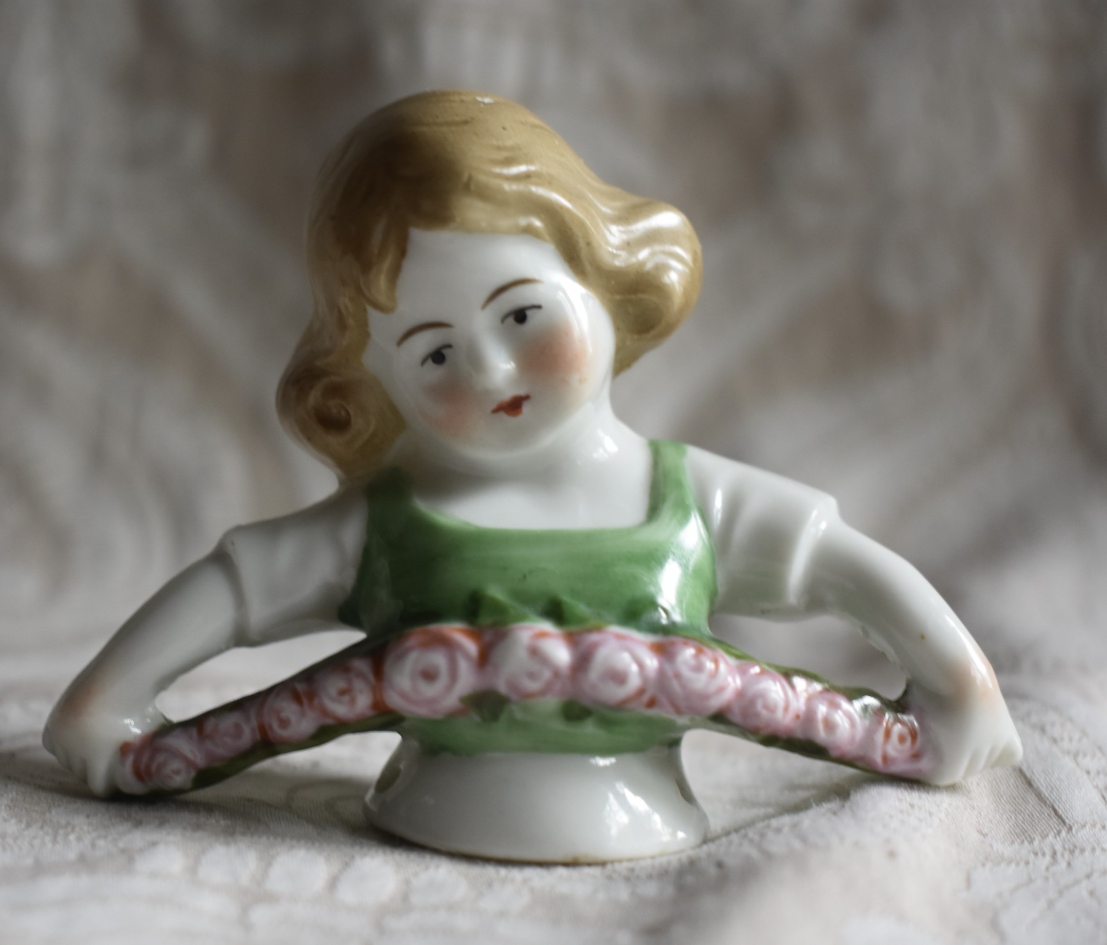 Antique German China Child Half Doll