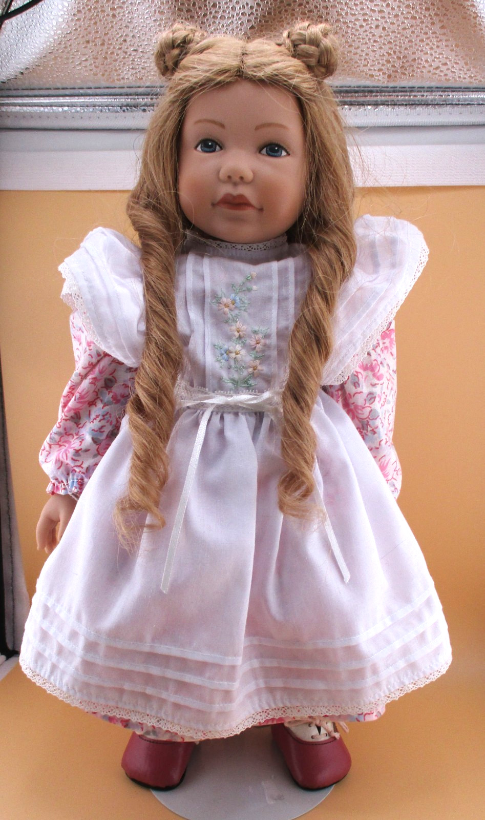 HEIDI OTT 15″ DOLL With LONG CORKSCREW CURLS & BRAIDED PIGTAIL BUNS – SO SWEET!!