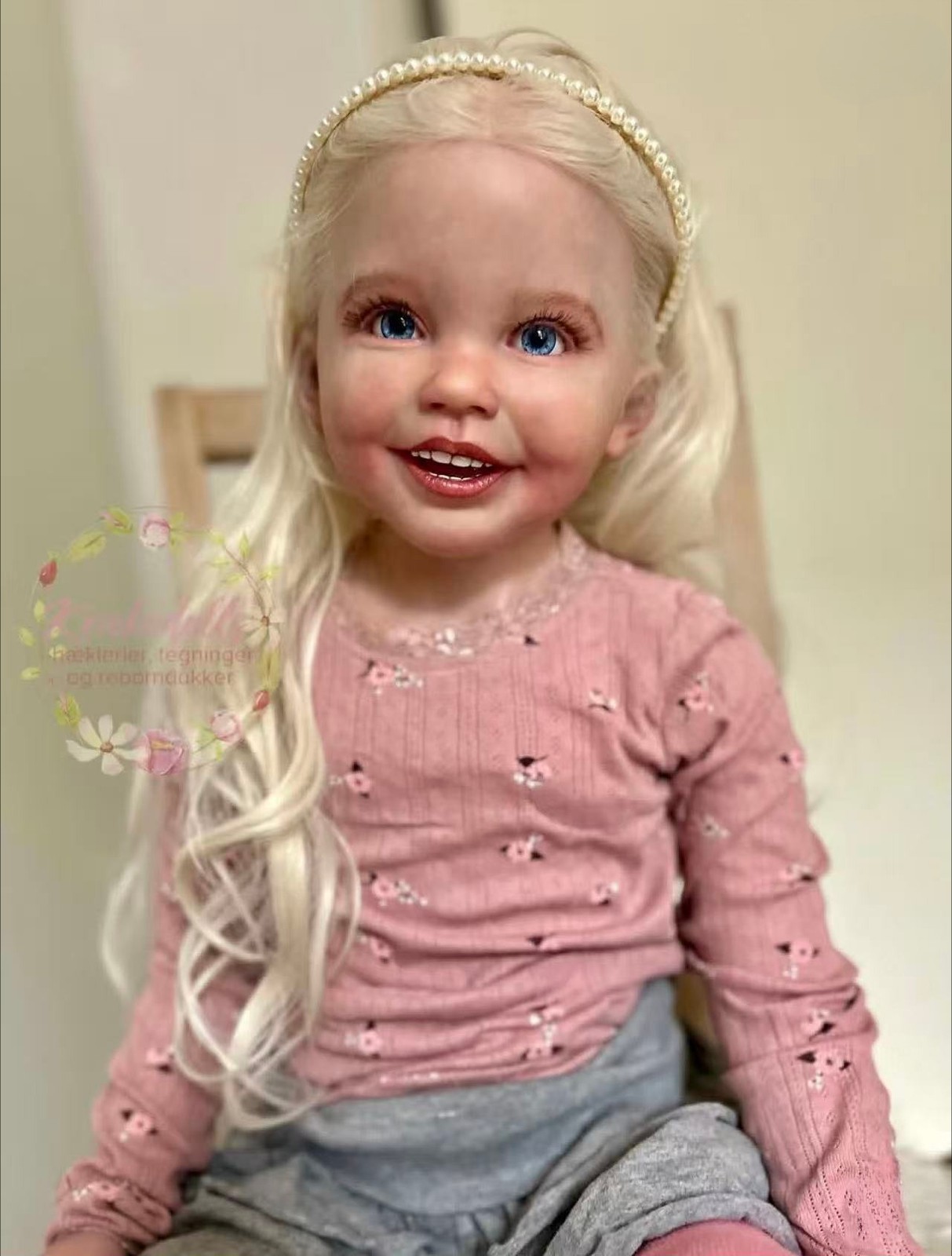 40inch Lifelike Painted Reborn Doll Kit Toddler Girl Rooted Blonde Hair DIY Gift