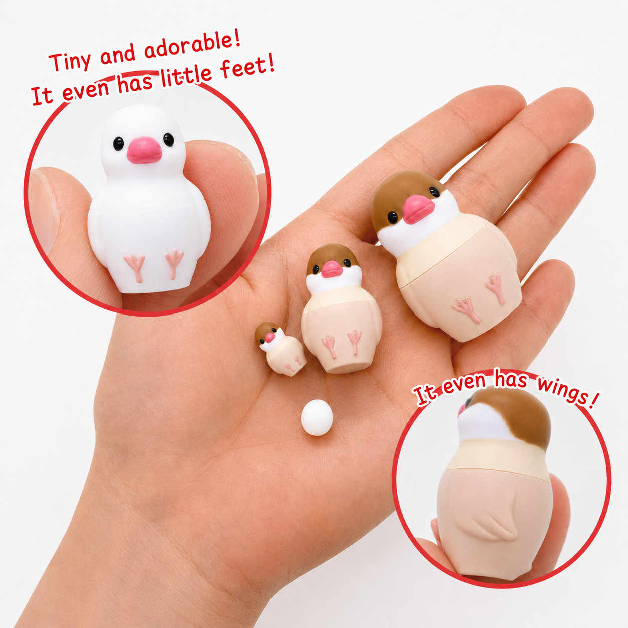 Mini Matryoshka Bird Nesting Doll Mystery Capsule Japanese Toy 1 Random Figure