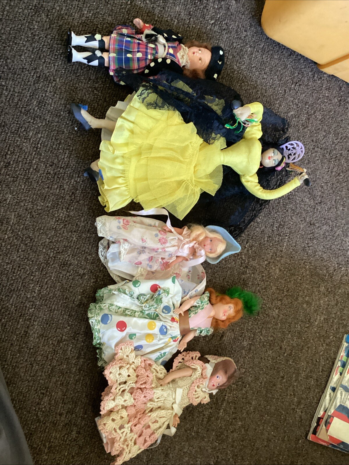 Vintage Doll Lot Mix Fabric Hard Plastic Scottish Nancy Ann Story Book