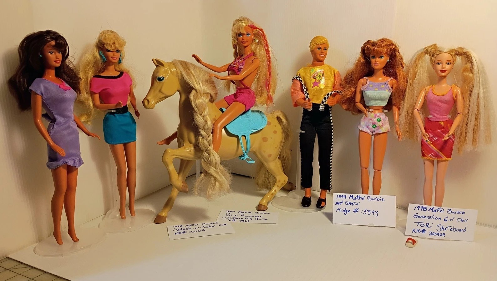Vtg 80s/90s Mattel Barbie & Friends Lot Midge Hot Skating,Tori Generation Girl +