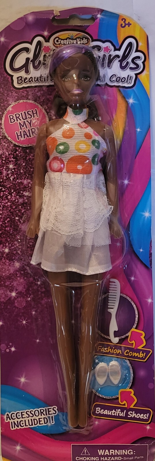 NRFB Creative Kids Glitz Girls Fashion Doll Outfit  Comb & Shoes. 11 inch