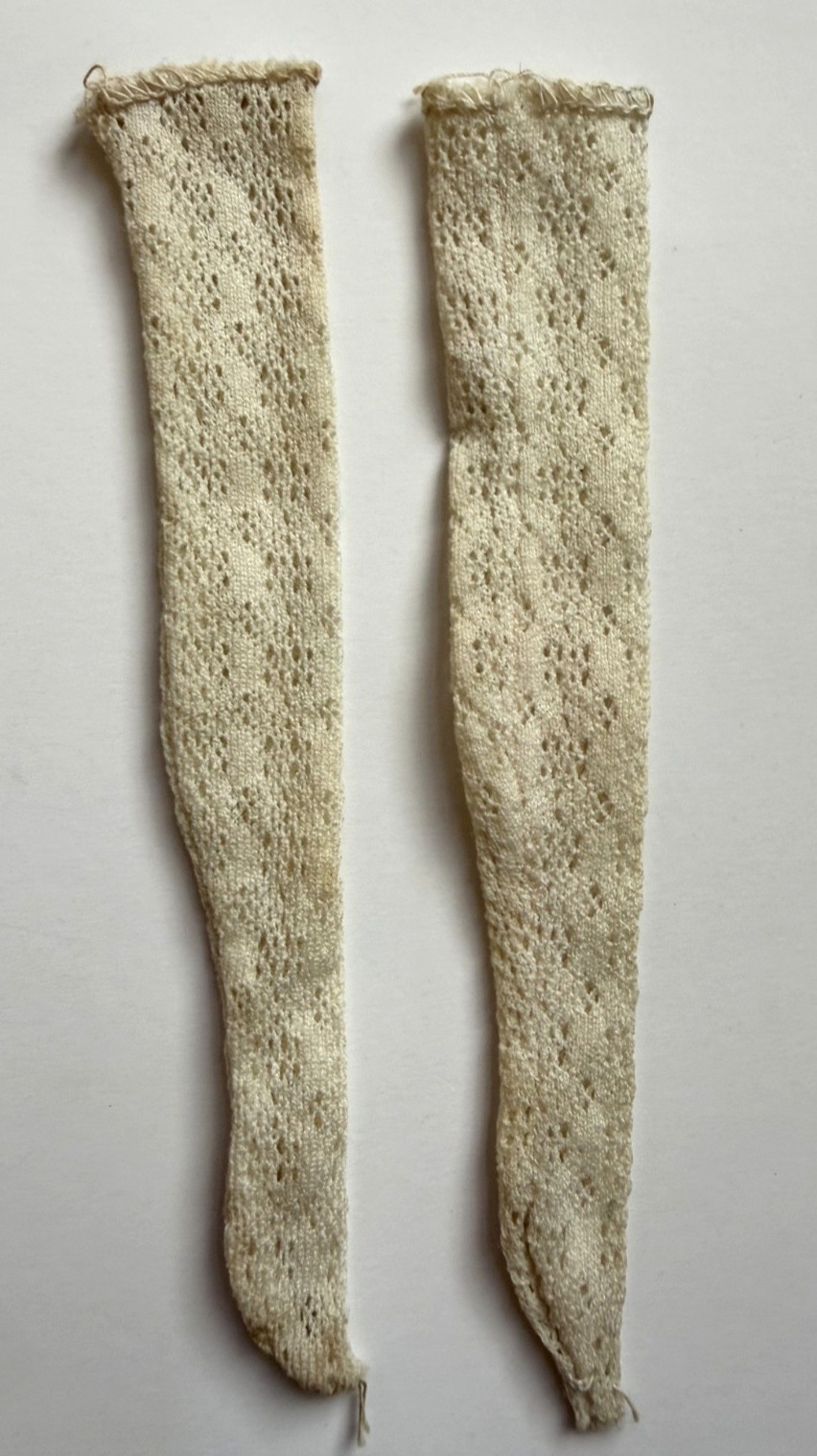 Vintage Francie Doll 1967 Iced Blue #1274 White Lace Hose Stockings Pair, READ