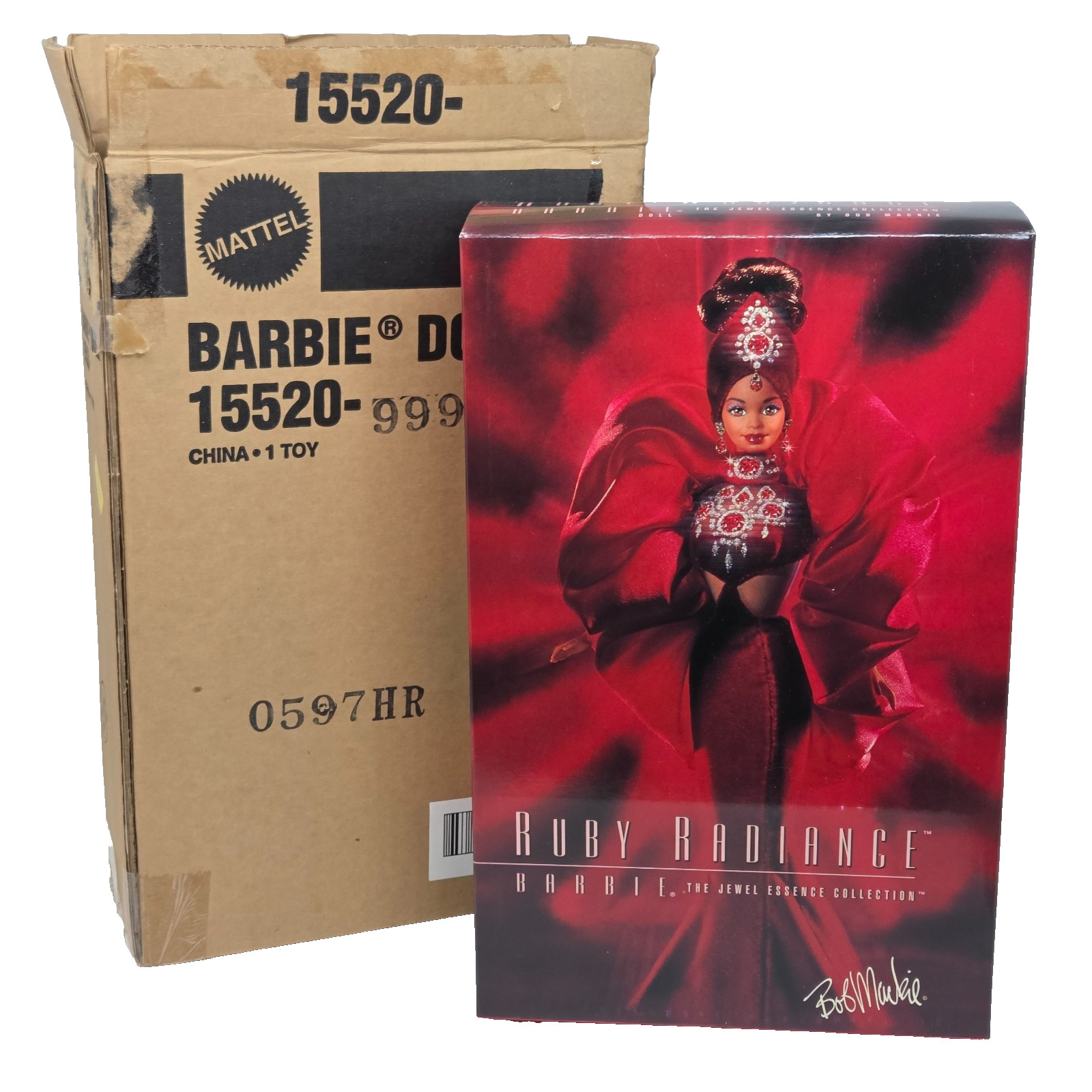 1997 JEWEL ESSENCE BOB MACKIE RUBY RADIANCE BARBIE DOLL # 15520 NEW IN BOX