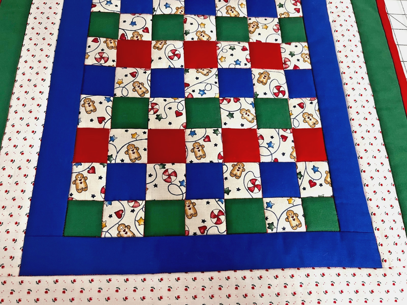 Gingerbread Handmade 2 Pc Doll Bedding Set – Patchwork Quilt & Pillow Cotton New