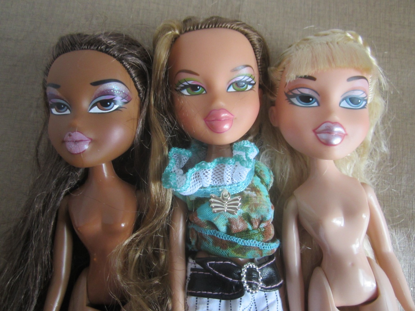 Bratz Doll Lot of 3 2001 MGA Nude Figures Sasha Yasmin & Chloe Signed