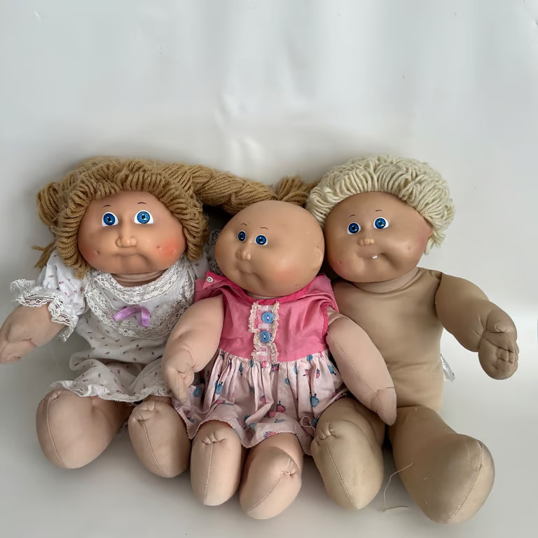 Vintage Cabbage Patch Kids Dolls Lot 3 Coleco 1982 Xavier Roberts Blonde Bald