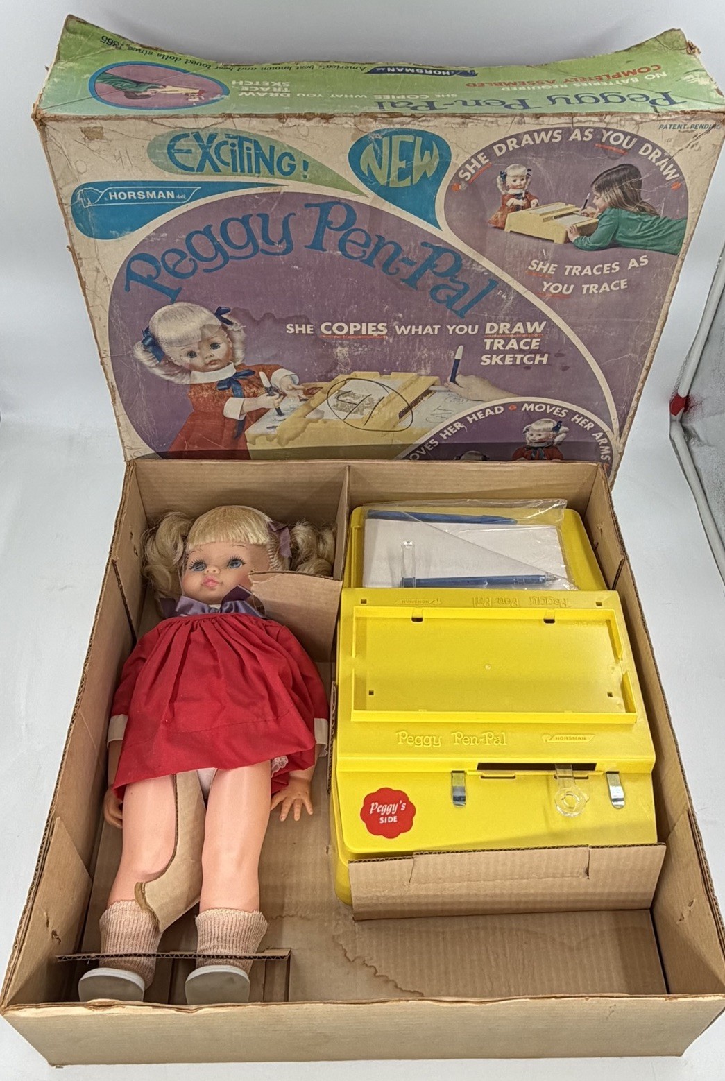 Vintage Peggy Pen Pal Doll and Writing Desk with Original Box Horsman 1970