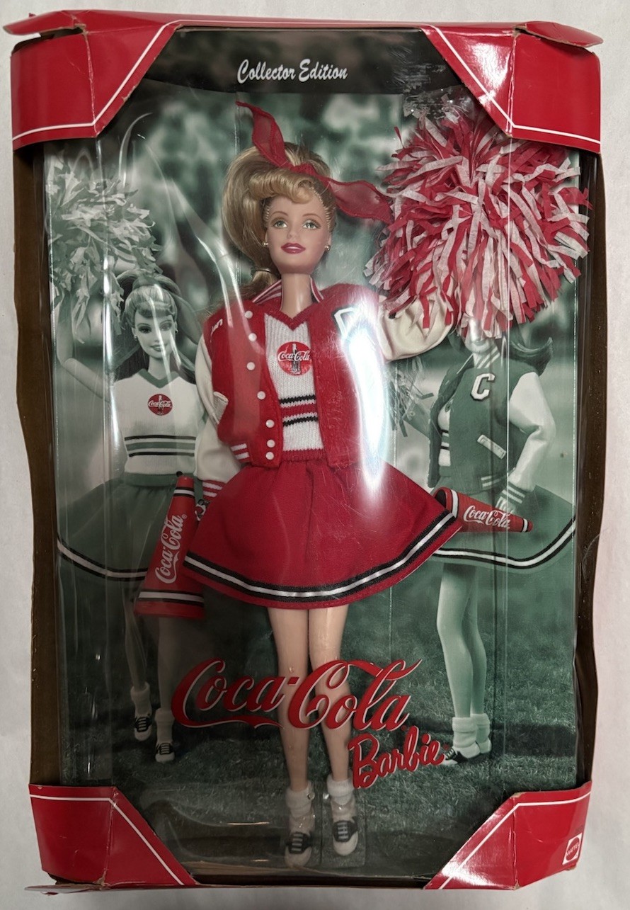 2000 Mattel Coca-Cola Cheerleader Barbie Doll with Original Box (28376)