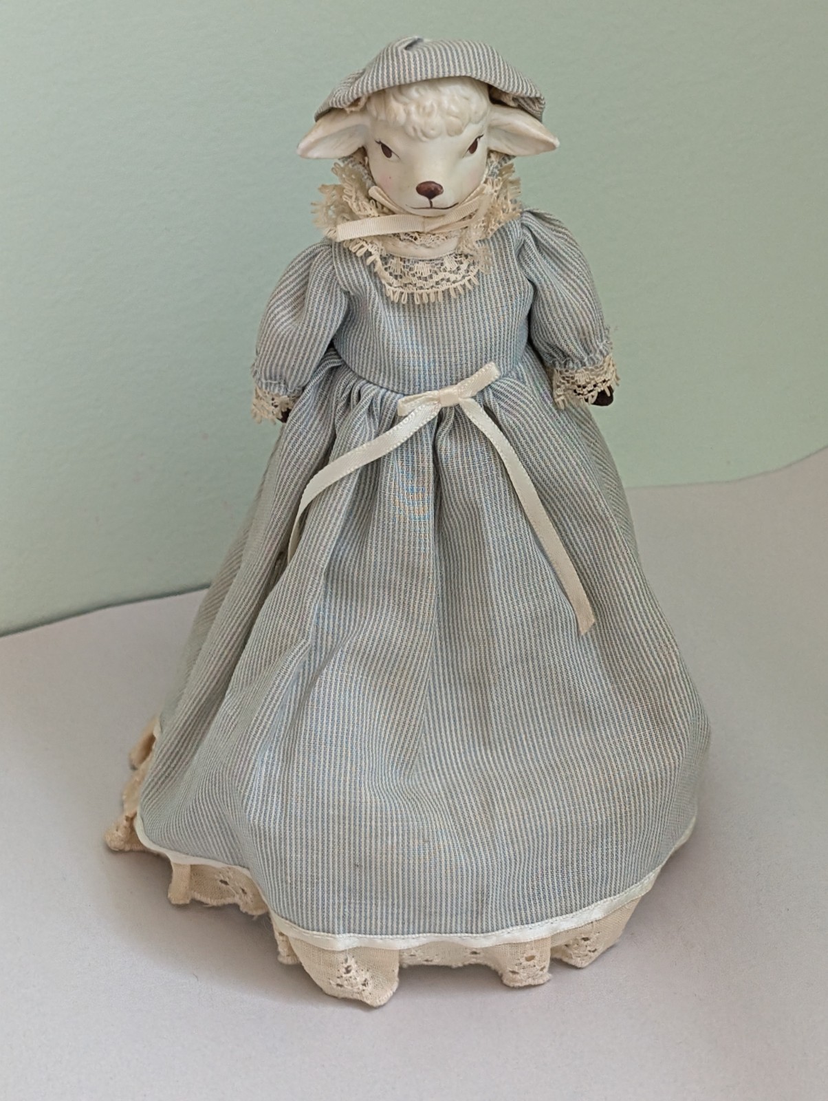 Vintage Rotating Musical Sheep Doll With Dress Working!