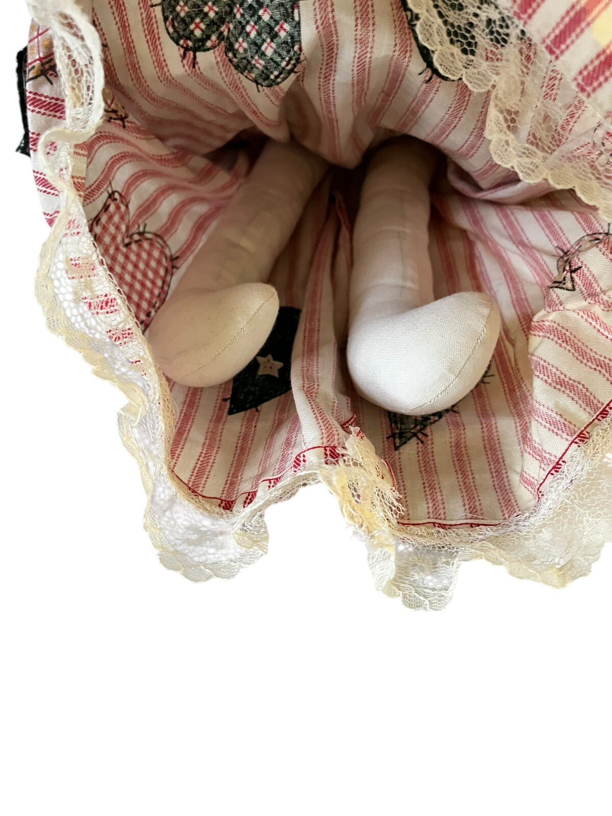 Vintage Handmade Primitive Angel Cloth Doll Long Dress Farmhouse Kitchen Apron