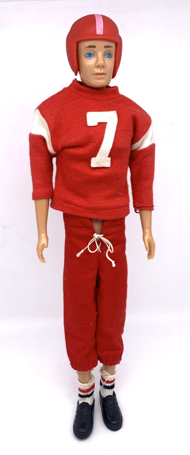 VTG 750 Molded Hair Straight Leg Ken Barbie Doll w/ #799 Outfit Touchdown READ