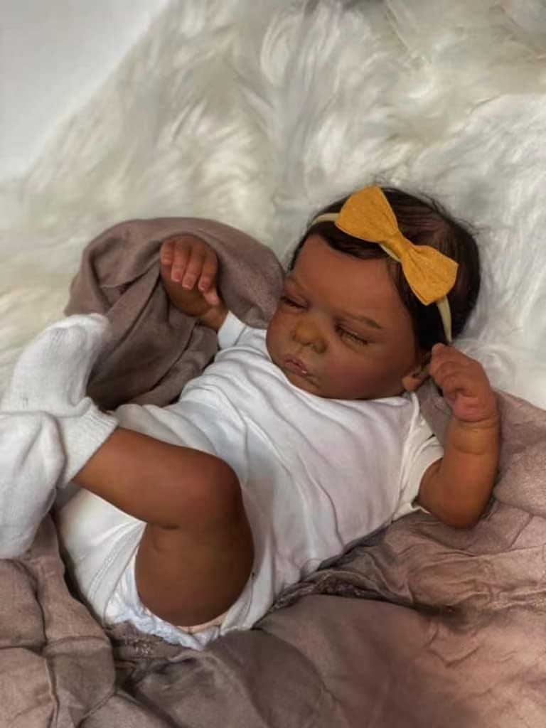 Reborn Baby Doll Black Girl Reborn Toddler Doll Silicone 19 Inch Realistic Newbo