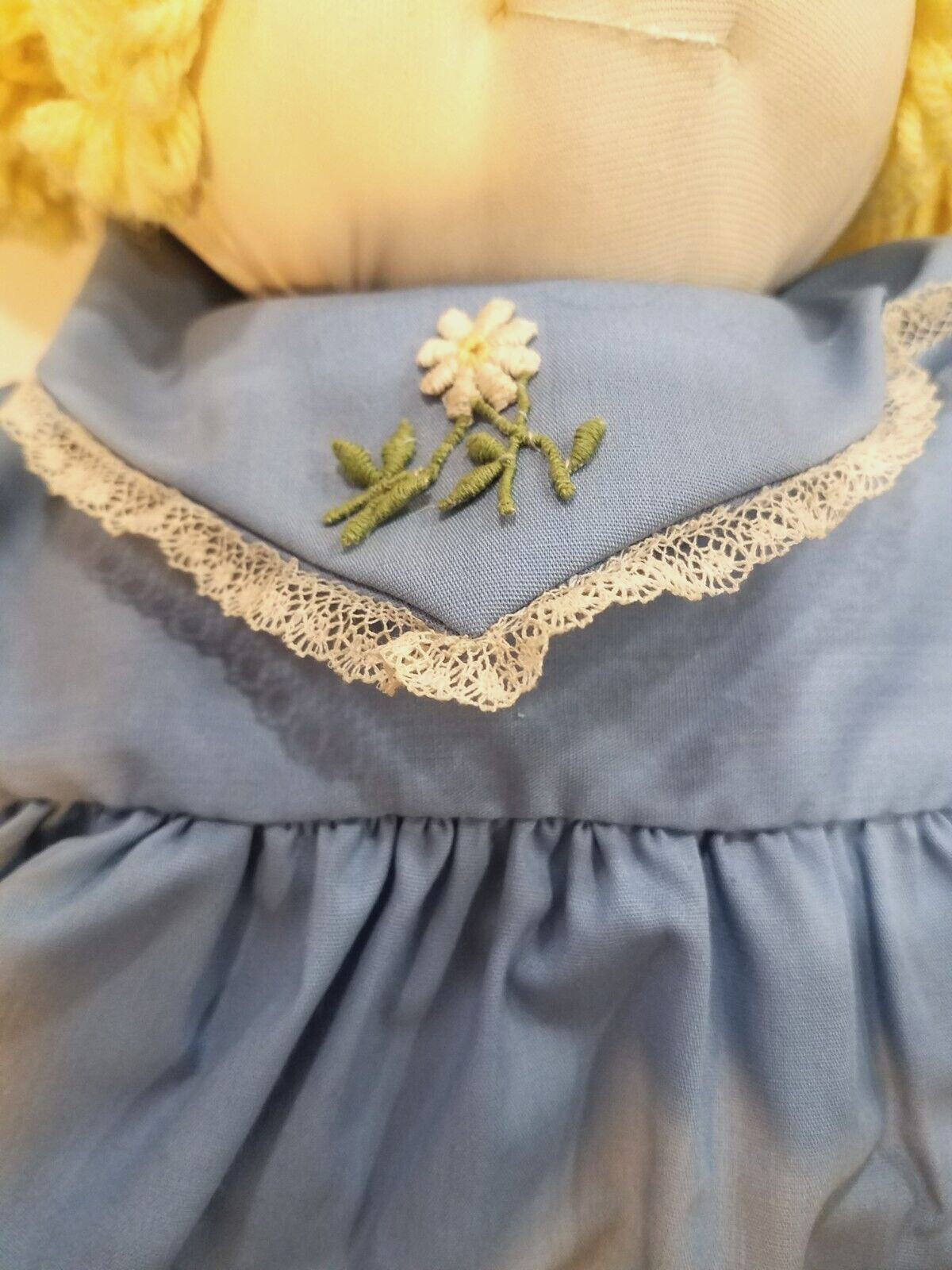 Cabbage Patch Like Doll Soft Sculpture Long Blond Hair Pigtails 17″ Vtg Handmade