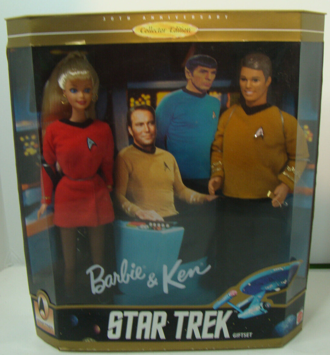 1996 Barbie and Ken Star Trek 30th Anniversary Dolls Gift Set Mattel