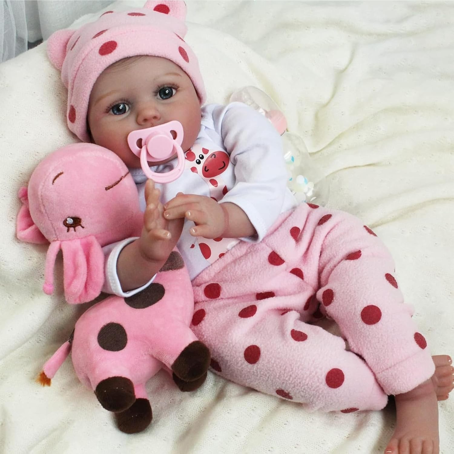22″ Lifelike Reborn Doll Baby Handmade Realistic Soft Silicone Newborn Baby Doll