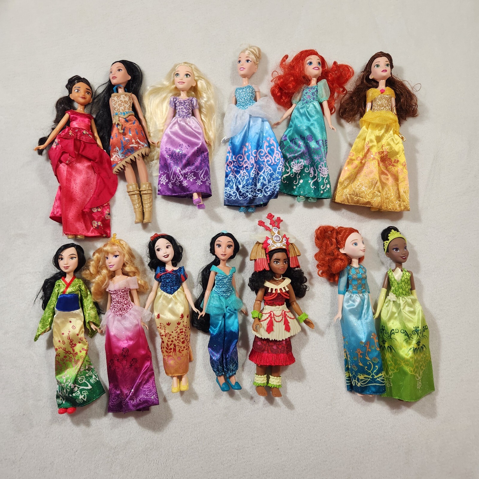 13 Disney Princess 12in Doll Belle Jasmine Cinderella Rapunzel Aurora Mulan