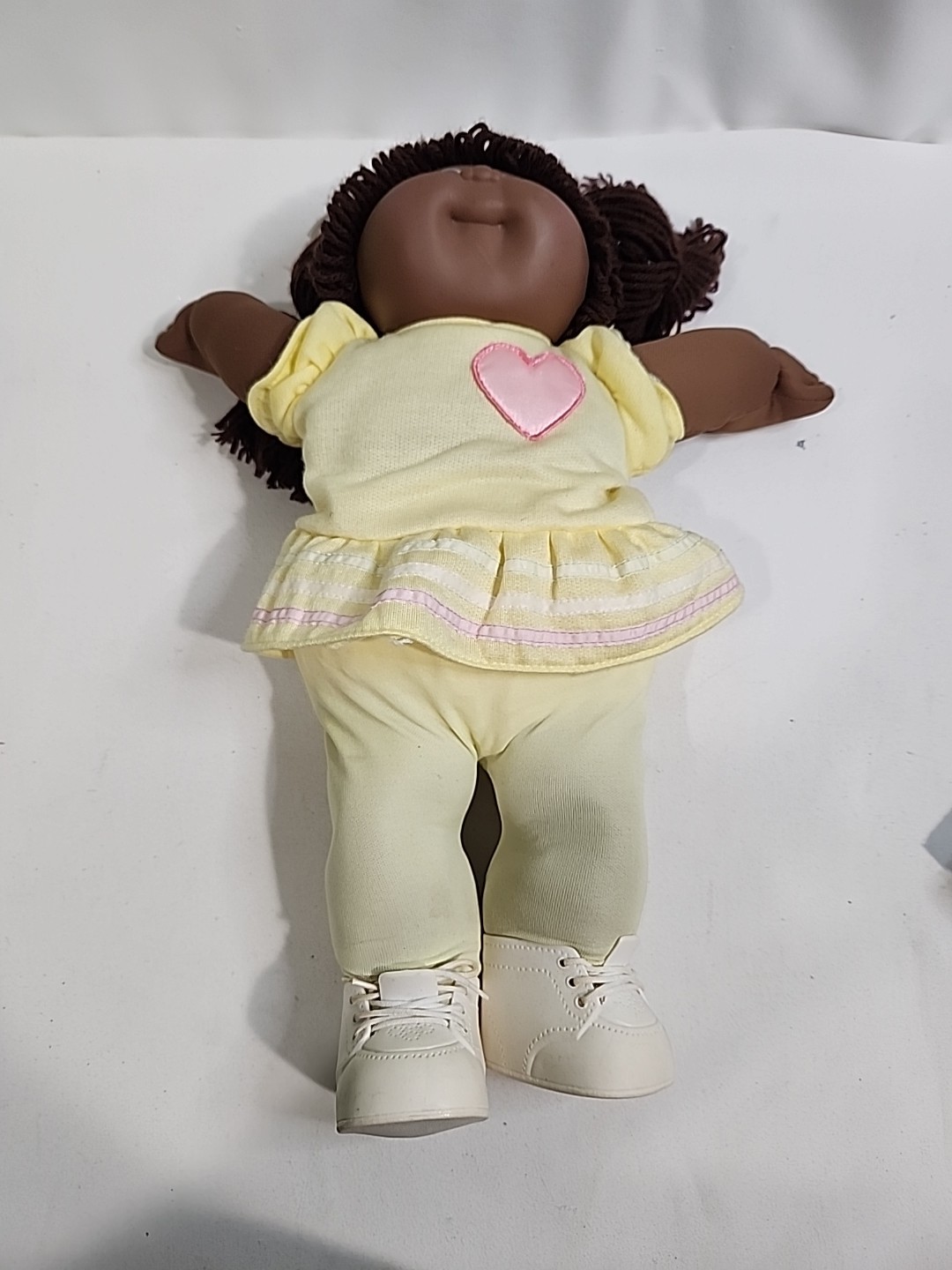 VTG Cabbage Patch Kid Girl African American AA 1983 HM 3 Pigtail Yellow Sundress