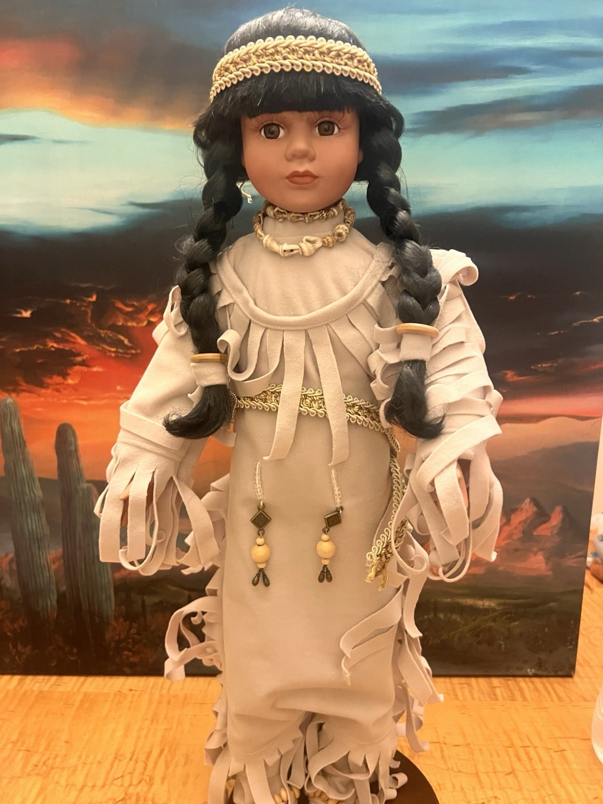 Native American Indian Doll 21 In Mint