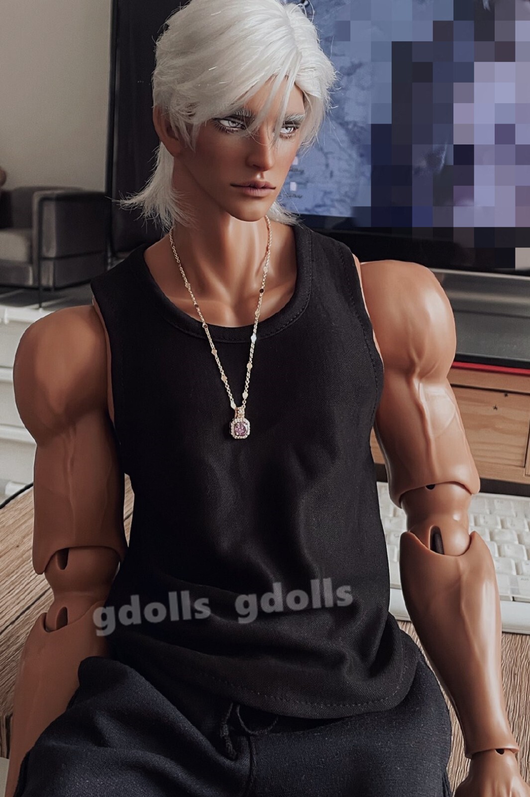 1/3 BJD Doll Boy Uncle Man Male Resin Ball Joints Body Eyes Face Make up Art Toy
