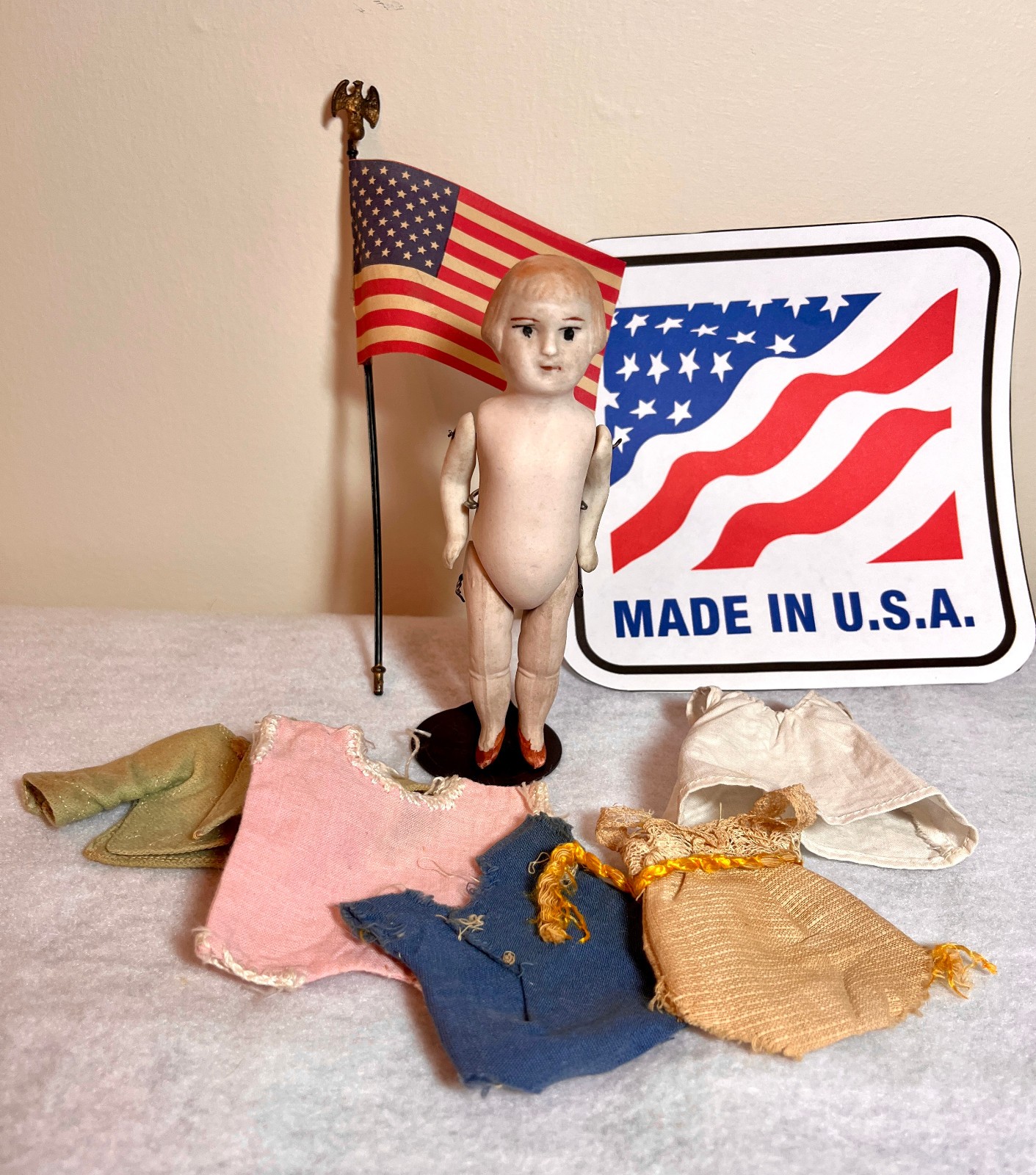 WW1 era American All Bisque doll 5.5″ – Unknown until this.. Poss FULPER