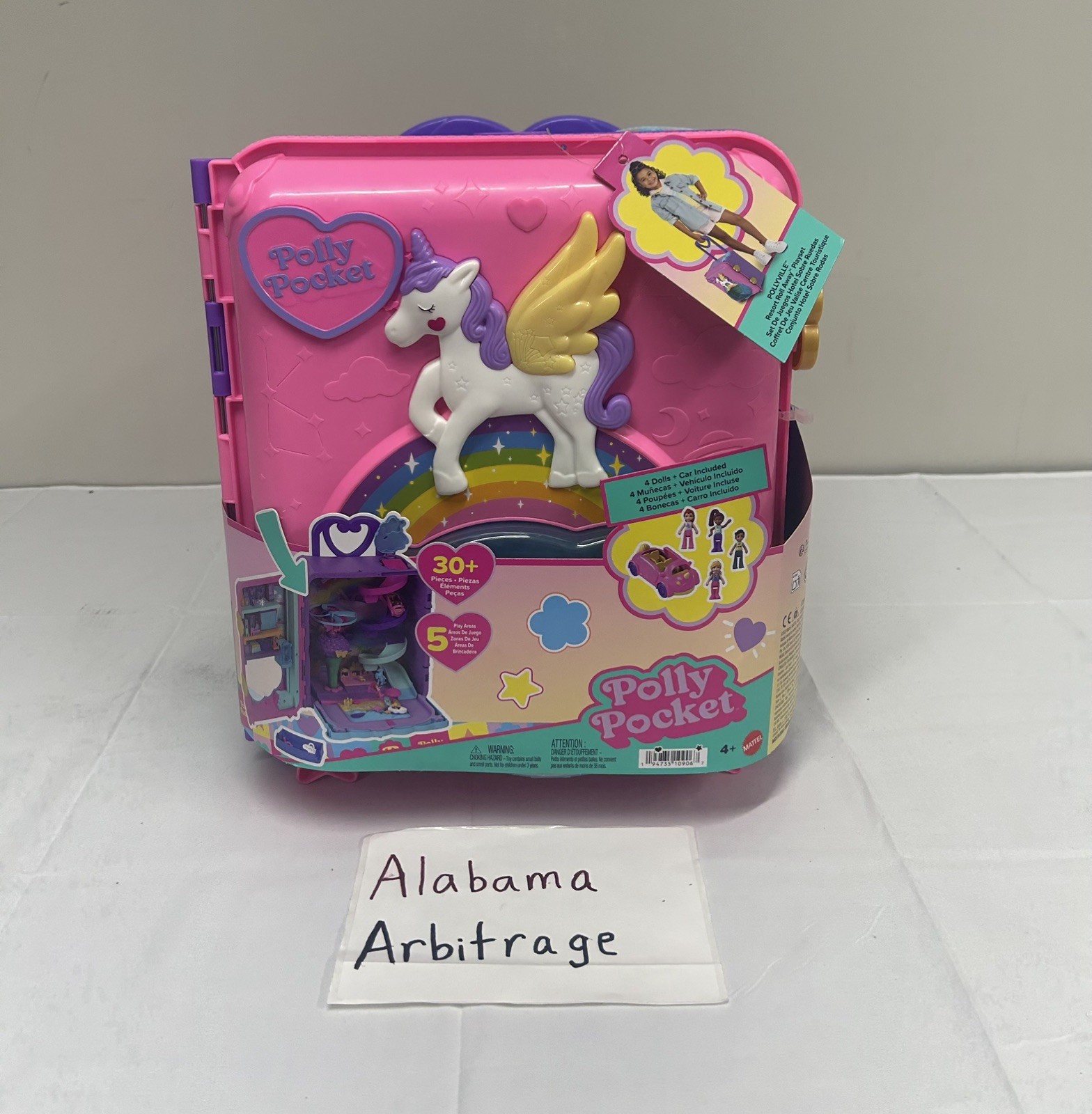 Polly Pocket Pollyville Playset, Resort Rollaway Suitcase, Large Multicolor New