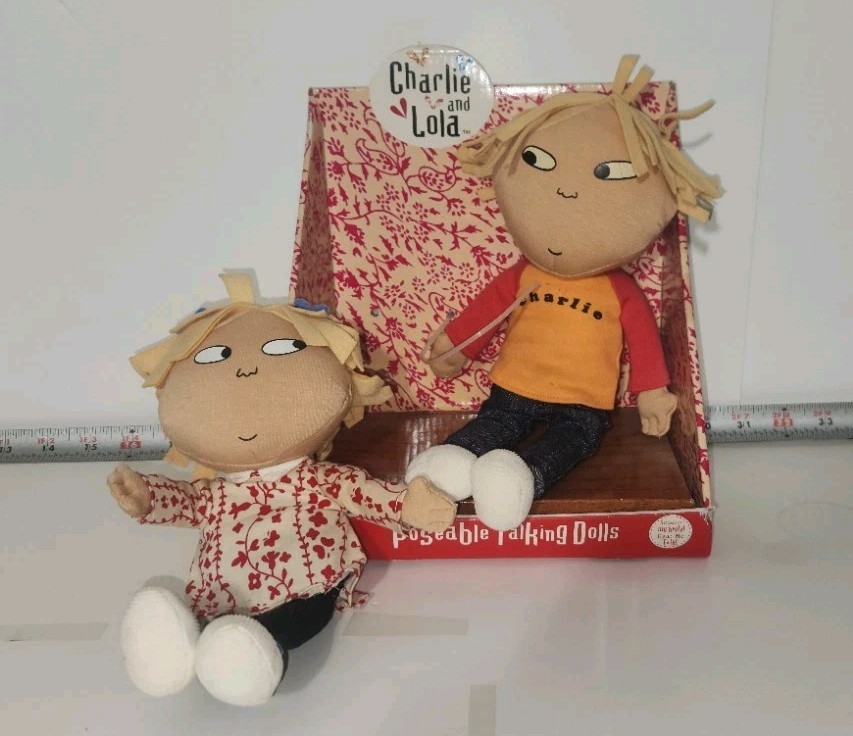 Charlie And Lola Poseable Talking Dolls Lauren Child 2005 NO TALKING