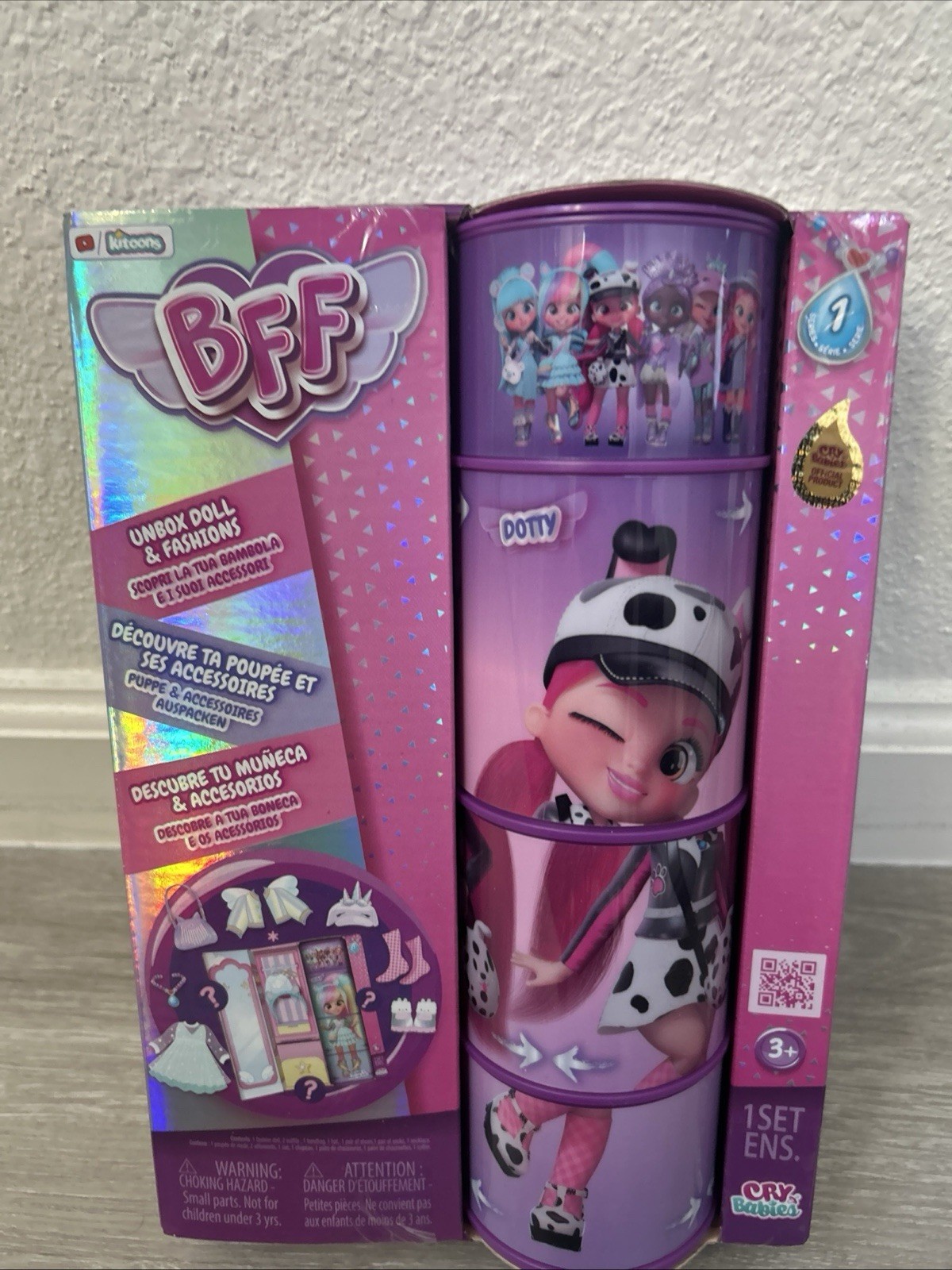 BFF Cry Babies Dotty Fashion Doll with 9+ Surprises Including New DOLL FASHIONS