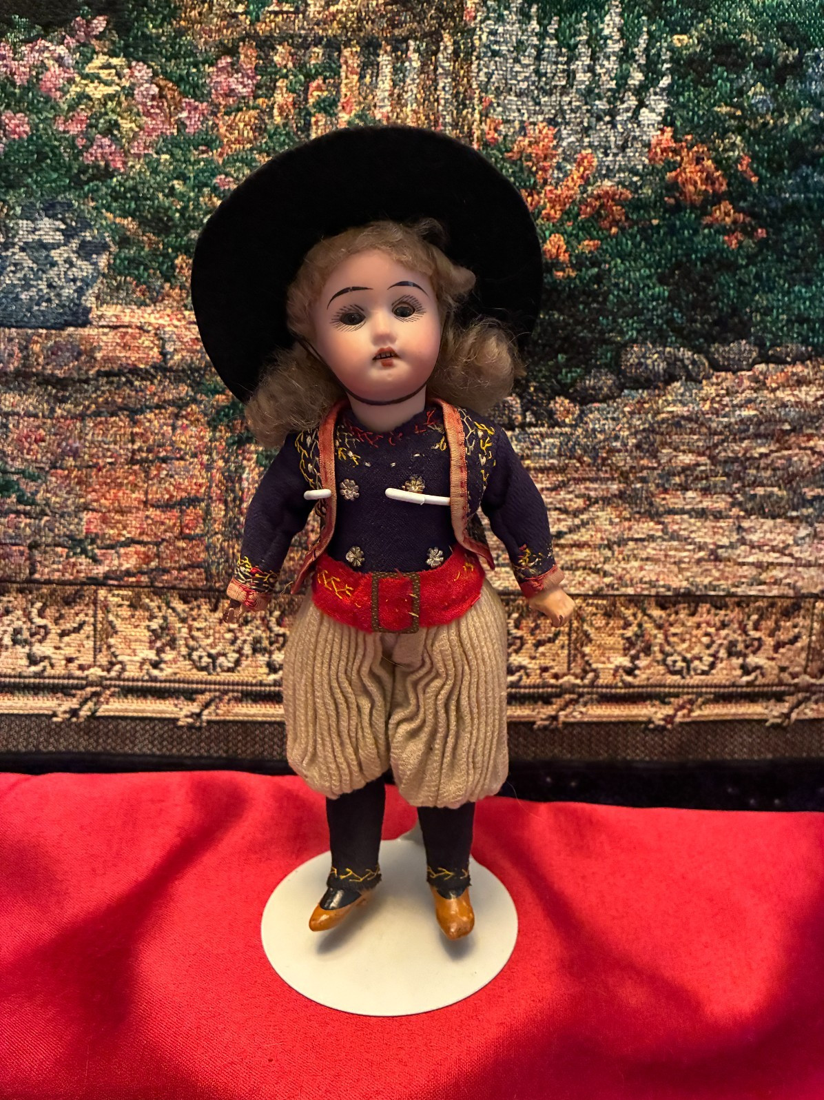 Antique 7” German Bisque Head Compo body Doll Mignonette Marked MB