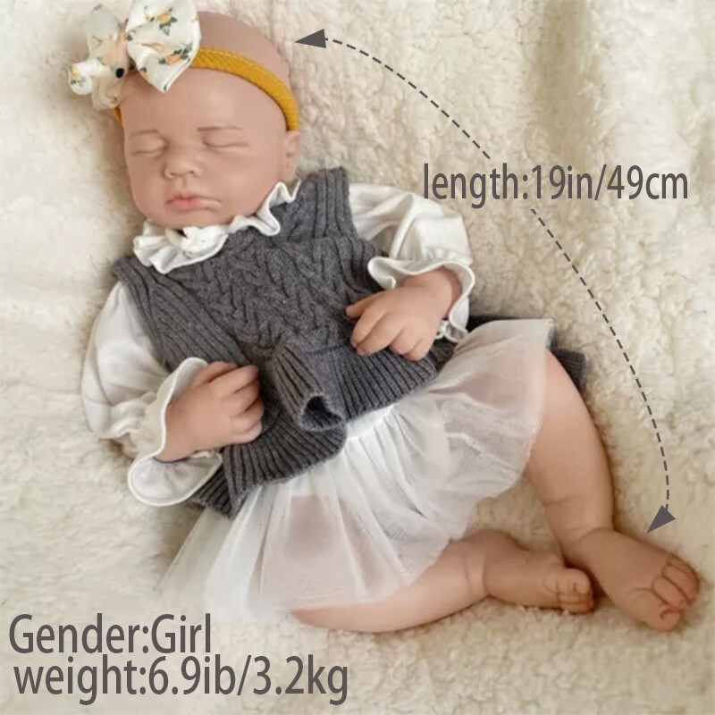 19” solid silicone doll silicone reborn doll silicone girl doll toys gifts