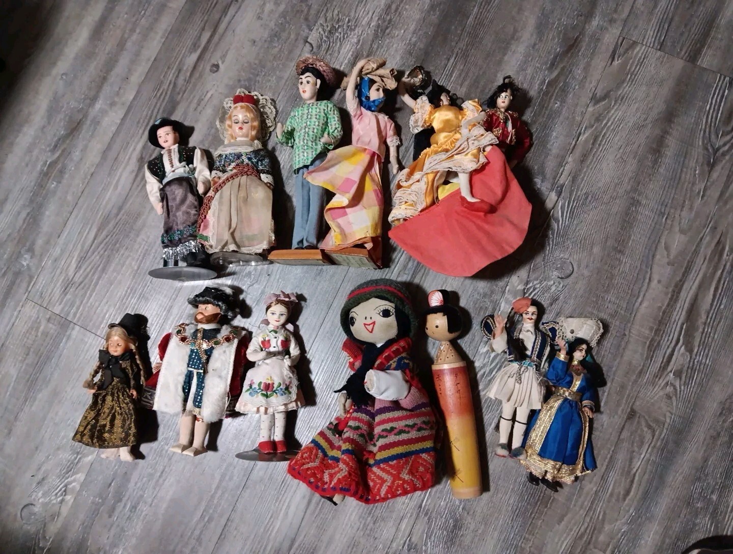 Vintage lot Handmade International Dolls travel souvenir collect folk ethnic art