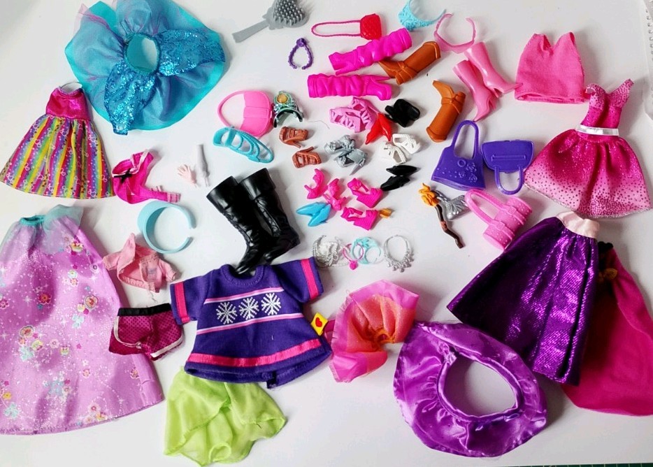Random Collection Of Dolls Clothes Accessories Inc Barbie