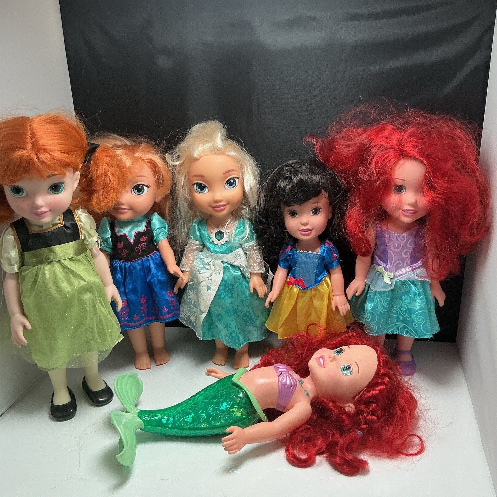 Disney Princess 14″ Toddler Doll Lot 6 Ariel Elsa Anna Snow White Sing LightUp