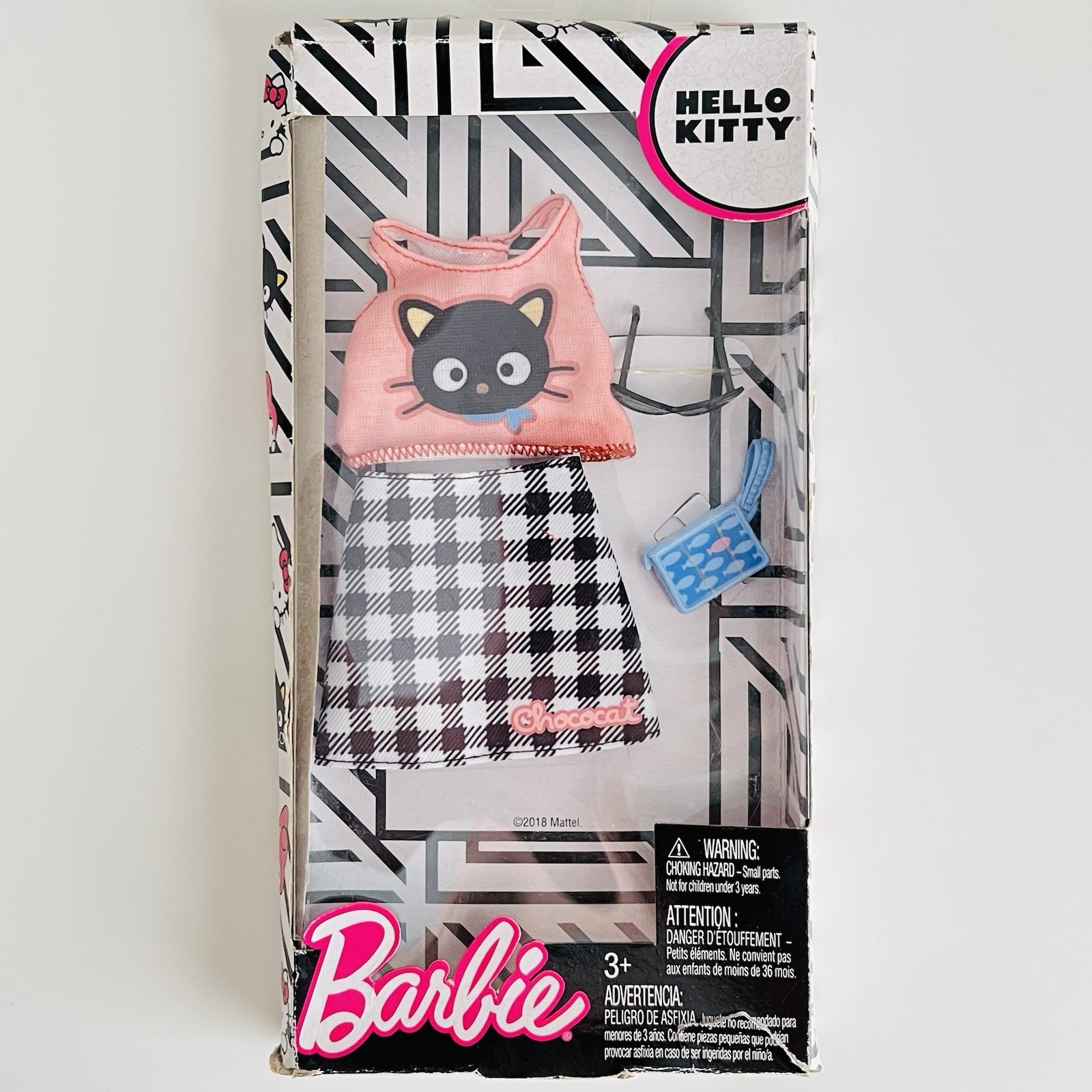 Barbie Fashion Pack Sanrio Hello Kitty Chococat Top, Skirt & Purse Accessories.