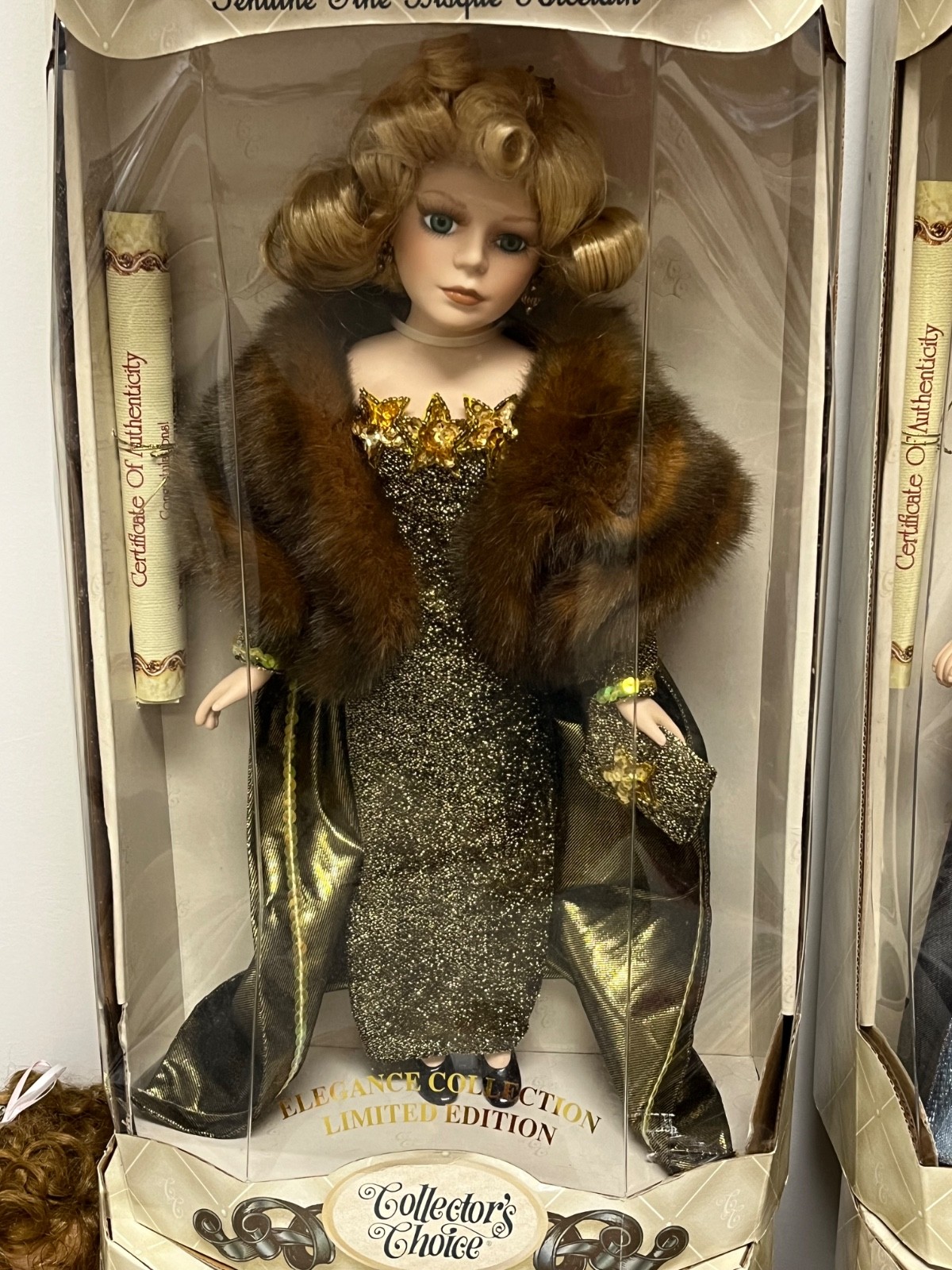 Collector’s Choice Limited Edition Bisque Porcelain Doll Stand & COA Blonde