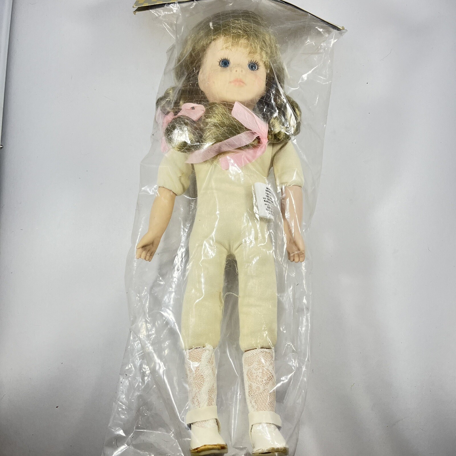 Vintage Just For Keeps Doll, 13″, Blue Eyes, Blonde Hair Braided Pigtails, 1991