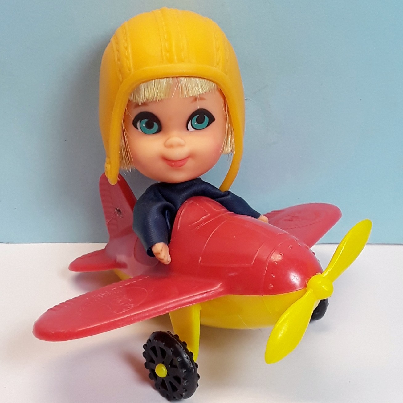 Vintage Mattel Liddle Kiddles WINDY FLIDDLE Doll, Jumpsuit, Helmet, Airplane
