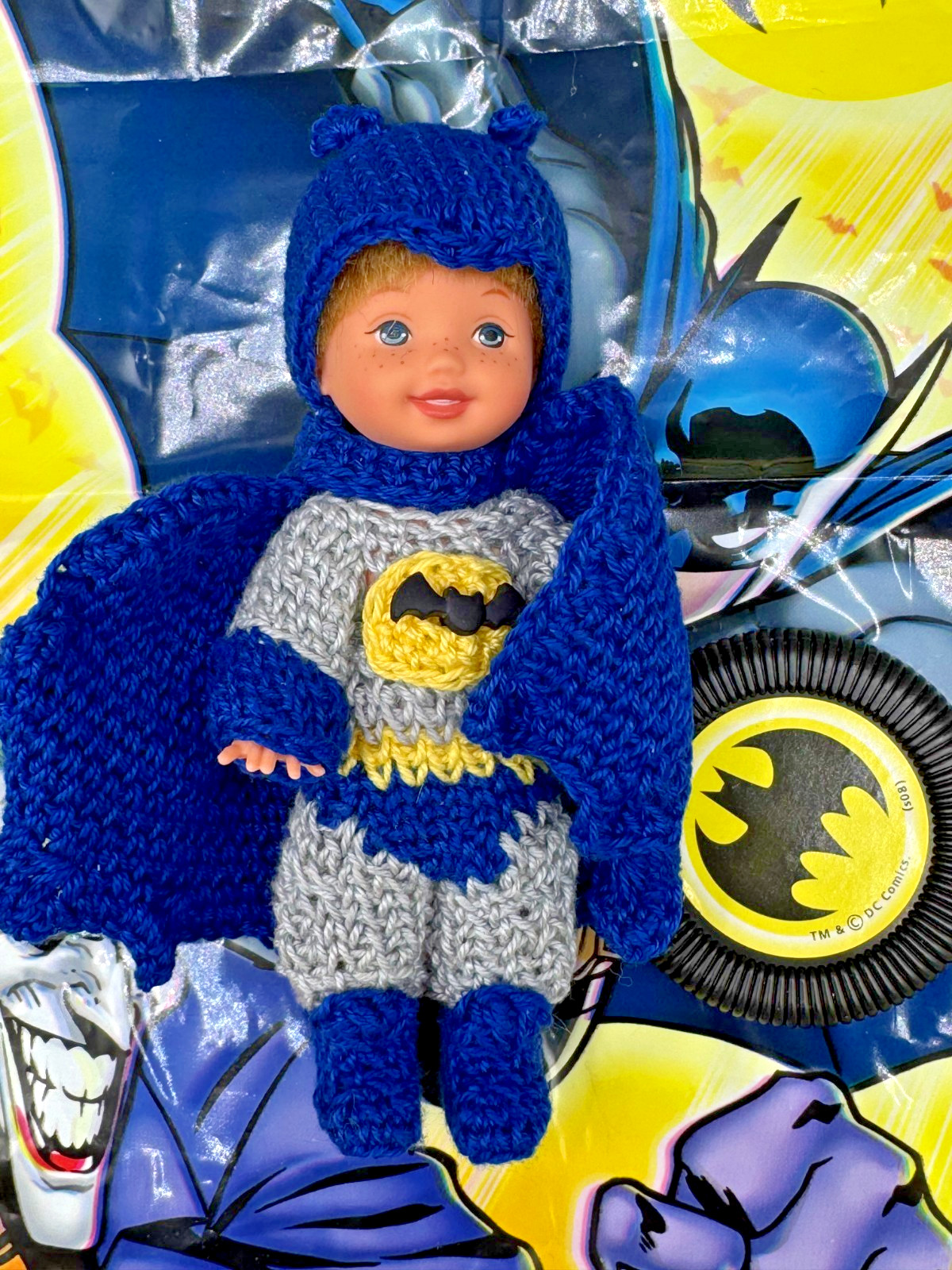 BK~ LOT B DRESSED BARBIE DOLL OOAK CUSTOM KELLY TOMMY IN CROCHET BATMAN