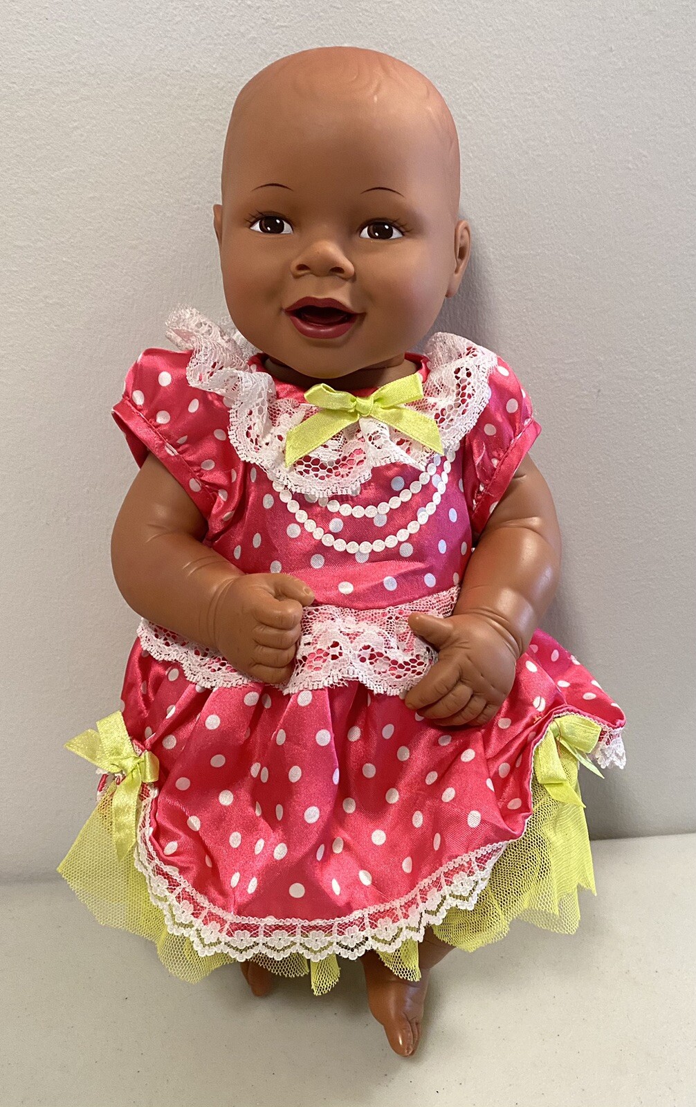 1998 Unimax Toys Black Girl Doll With Pink Dress