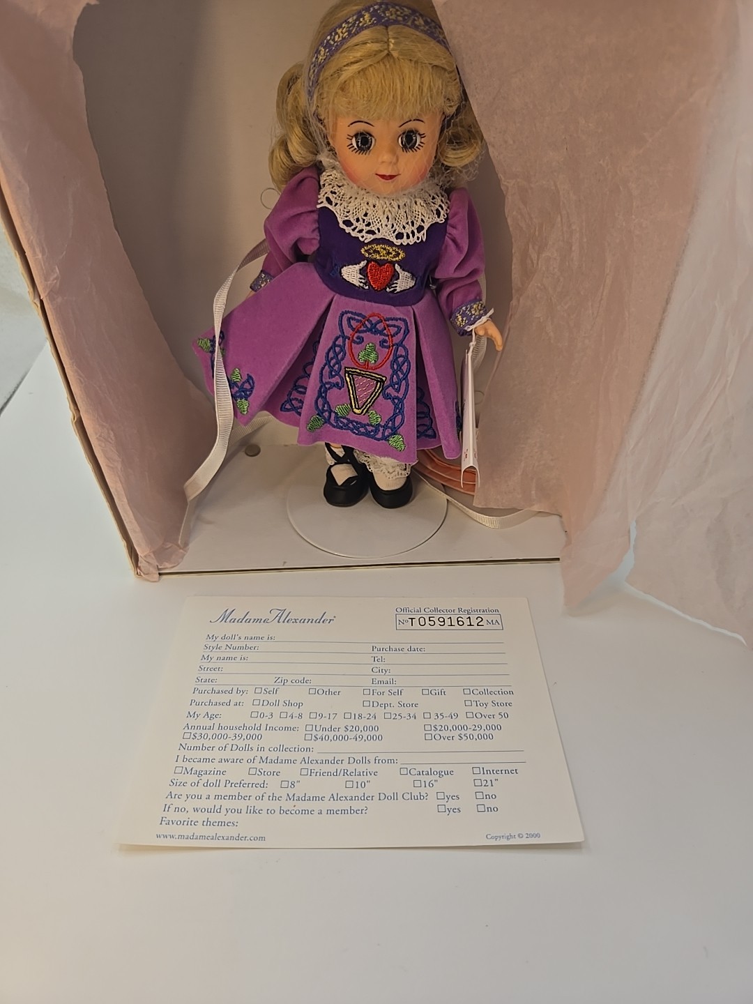 Madame ALEXANDER “Celtic Dancer” 8 Doll 34145 Orig. Box w/ tags and reg card