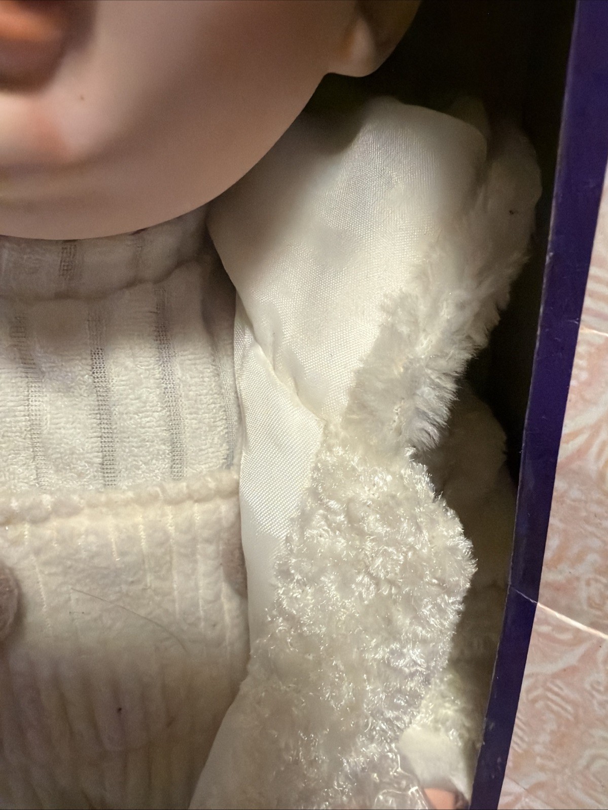 GOLDENVALE Porcelain Crying Jacob Doll 22”W/Wooden Stand NEW In Box See Pictures